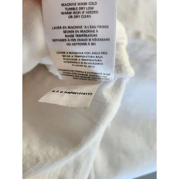 NWD Re/Done High Rise 70's Stove Pipe Distressed Jeans Size 26 White #BA406 - Picture 12 of 13